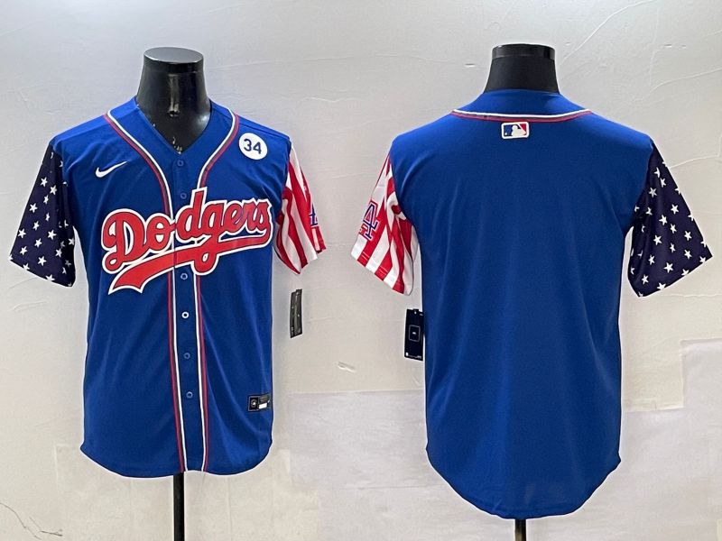Men Los Angeles Dodgers Blank Blue a generation of national flags Joint name 2025 Nike MLB Jersey style 5->los angeles dodgers->MLB Jersey